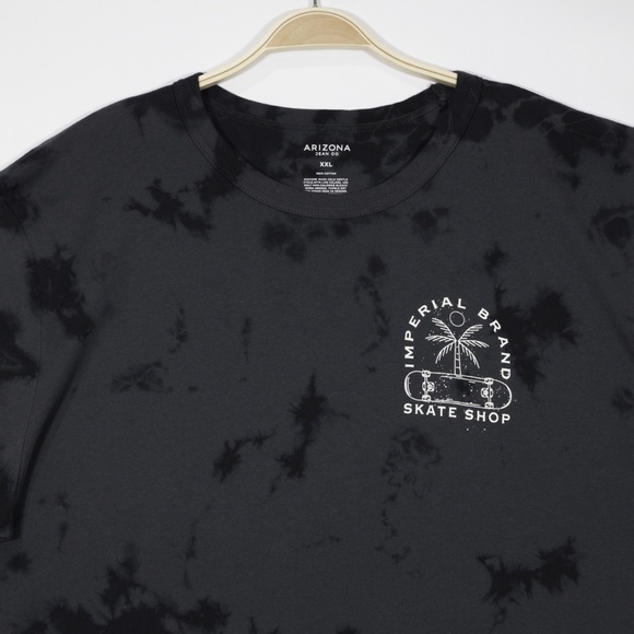 Arizona Jean Co Mens Short Sleeve Graphic Print T-Shirt Black Tie Dye Size XXL - Picture 2 of 6